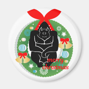 god jul gorilla magnet