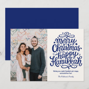 God Jul Gott Hanukka Familjefoto Julkort