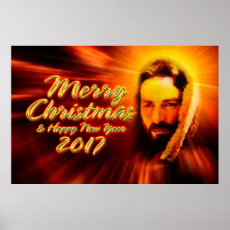 God Jul Gott Nytt År 2017 Jesus Affisch
