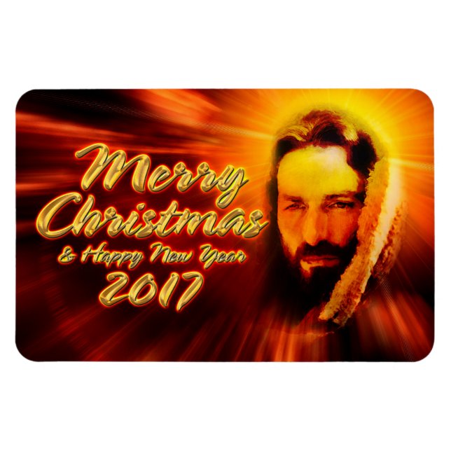 God jul Gott nytt år 2017 Jesus Magnet (Horisontell)