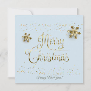 God Jul & Gott Nytt År! 2022 Lyxig Guld Julkort
