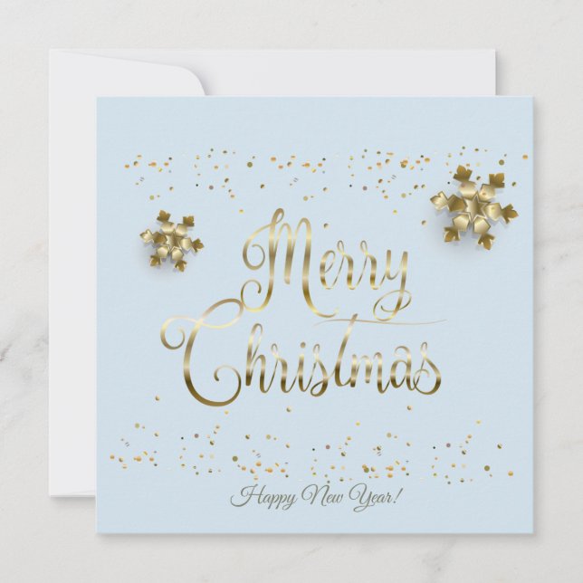God Jul & Gott Nytt År! 2022 Lyxig Guld Julkort (Framsida)