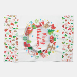 God jul & Gott nytt år 2024 JULAFTON Snögubbe Kökshandduk