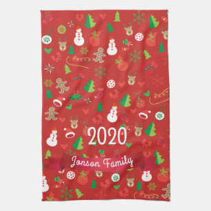 God jul & Gott nytt år 2024 JULAFTON Snögubbe Kökshandduk
