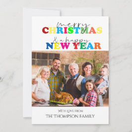 God jul Gott nytt år 2025 Färgfoto Julkort