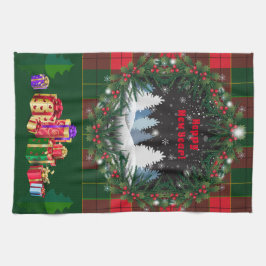 God jul & Gott nytt år 2025 Snögubbe Kökshandduk