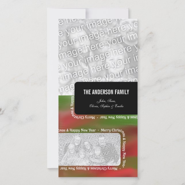 God jul & Gott nytt år 2 Photo Ram Julkort (Framsida)