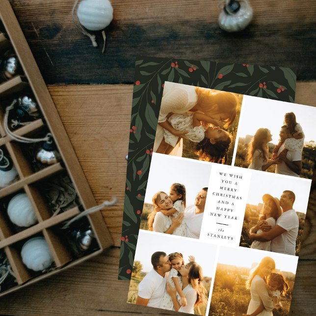 God jul & Gott nytt år 6 Fotokollage Julkort (Skapare uppladdad)