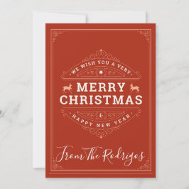 God Jul & Gott Nytt År Amber Röd Namn Julkort