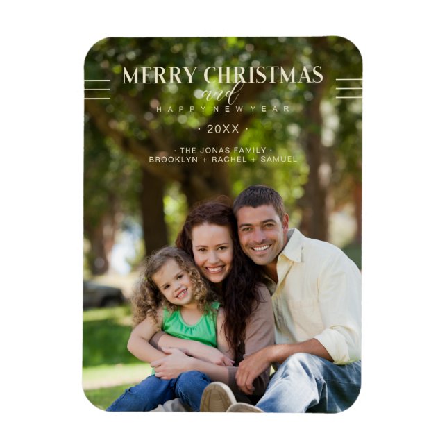 God Jul Gott Nytt År Anpassad Foto Magnet (Vertikal)