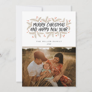 God jul Gott nytt år Blommigt Julkort