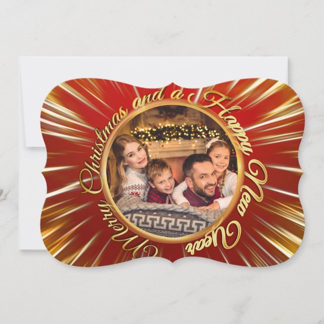 God jul Gott nytt år Circle Photo Finare Julkort (Framsida)