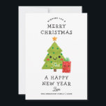 God jul Gott nytt år. Cute vintertid träd Julkort<br><div class="desc">"God jul och ett Gott nytt år"-kort för helgdag med söt grönt vinter träd och rödgåva. Kontakta mig om du behöver fler artiklar.</div>