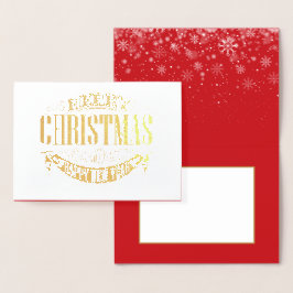 God jul Gott nytt år Elegant Guld Folierat Kort