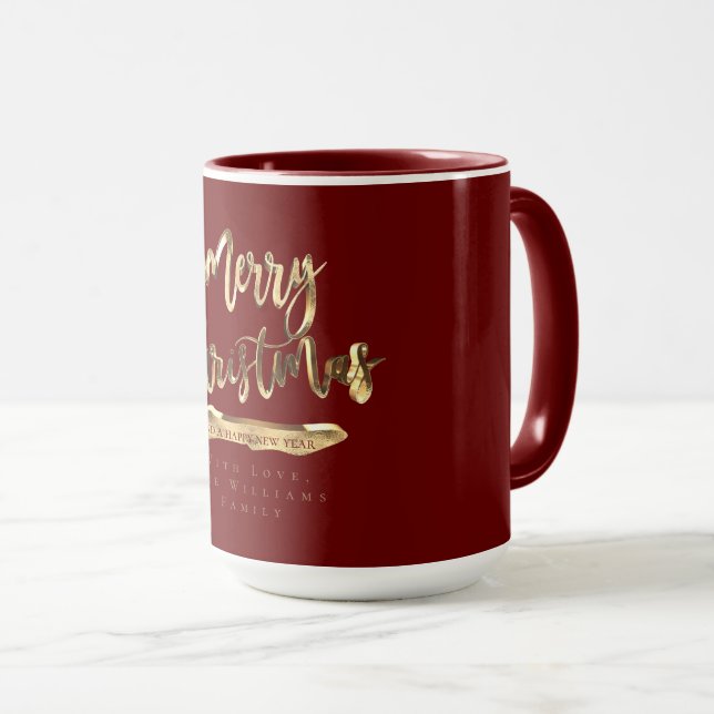 God jul Gott nytt år Elegant Red Guld Mugg (Framsida höger)