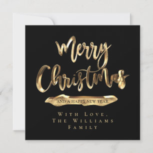 God jul Gott nytt år Elegant Svarta Guld Julkort