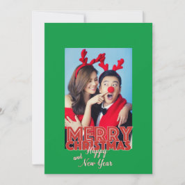 God jul Gott nytt år, enkelfoto, Anpassningsbar Julkort