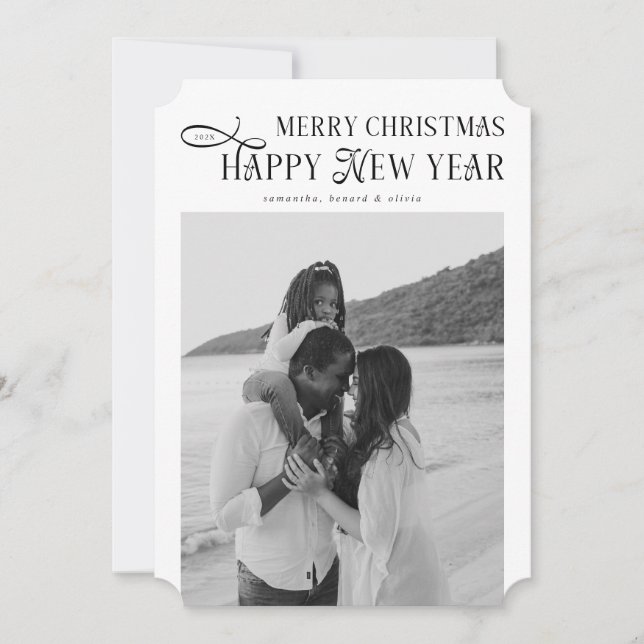 God Jul Gott Nytt År Familj 4 Bilder Julkort (Framsida)