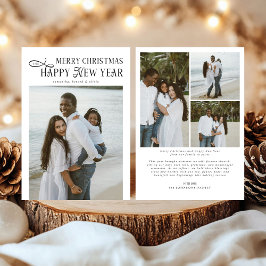 God Jul Gott Nytt År Familj 4 Bilder Julkort