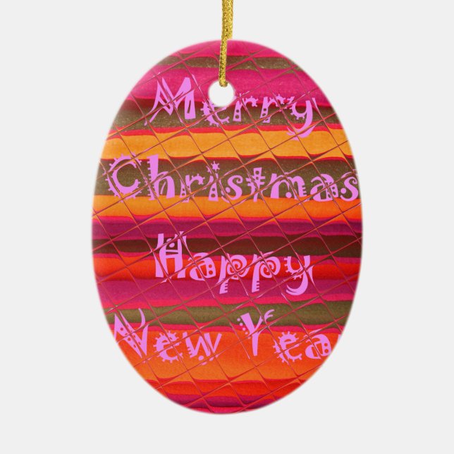 God jul Gott nytt år Färg Julgransprydnad Keramik (Framsidan)