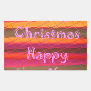 God jul Gott nytt år Färg Rektangulärt Klistermärke