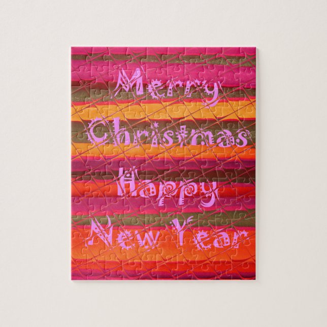 God Jul Gott Nytt År Färgdesign Pussel (Vertikal)