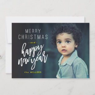 god jul, Gott nytt år, fet bildkort Julkort