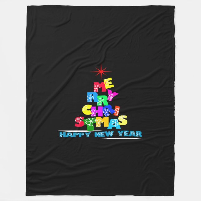 God jul Gott nytt år Fleecefilt (Framsidan)