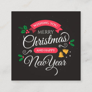 GOD JUL & GOTT NYTT ÅR FYRKANTIGT VISITKORT