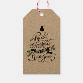 God jul & Gott nytt år Gift Märkres Presentetikett