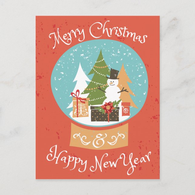 God jul Gott nytt år Helg Vykort (Framsida)