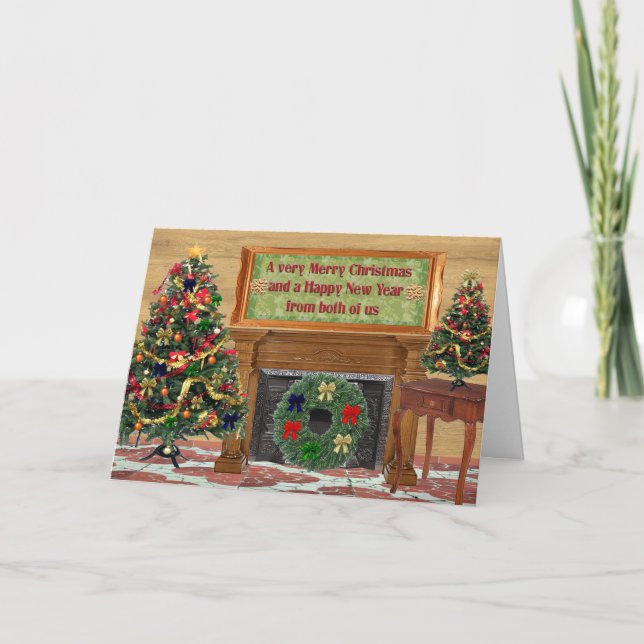 God jul gott nytt år helgkort (Framsida)