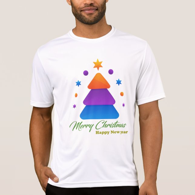 God Jul Gott Nytt År Herr Sport-Tek Com T Shirt (Framsida)