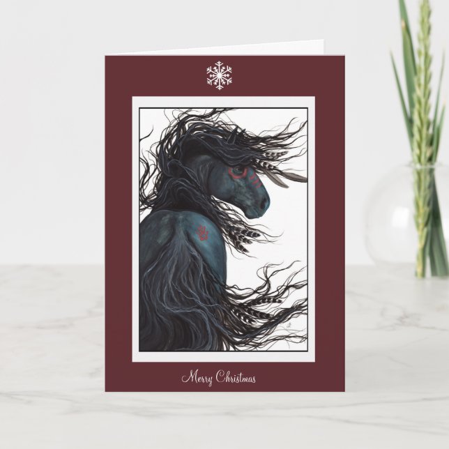 God jul Gott nytt år Horse by Bihrle Helgkort (Framsida)