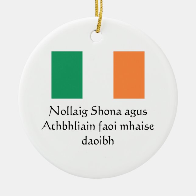 God jul Gott nytt år Irish Ornament (Framsidan)