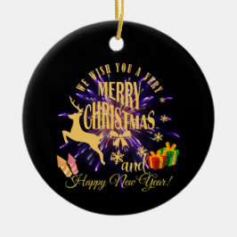 God jul Gott nytt år Julgransprydnad Keramik