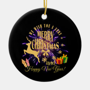 God jul Gott nytt år Julgransprydnad Keramik