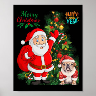 God jul Gott nytt år Jultomten Engelska Poster