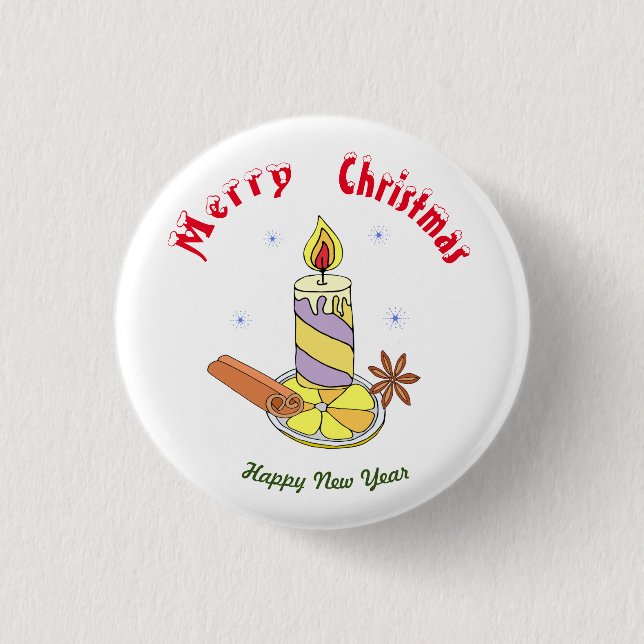 God jul Gott nytt år Knapp (Framsida)
