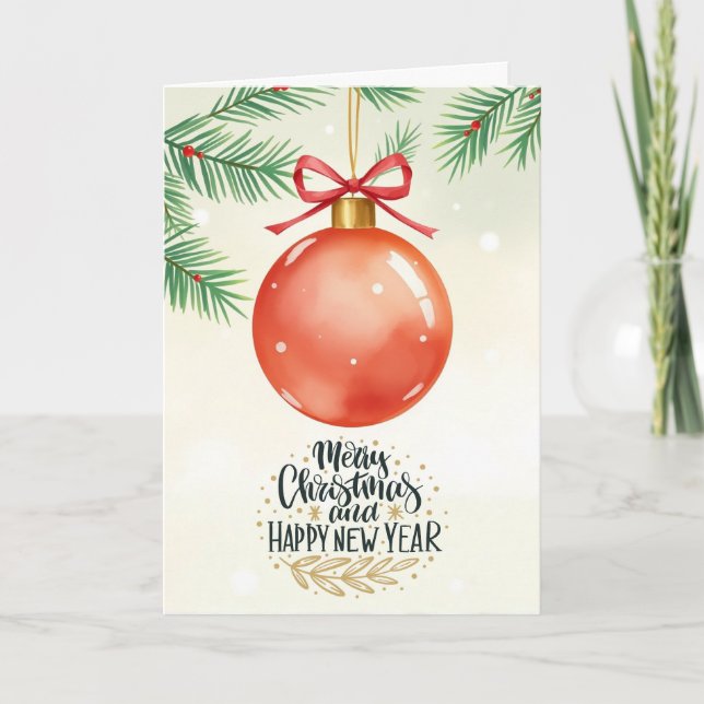 God Jul & Gott Nytt År-kort Kort (Framsida)