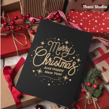 God jul Gott nytt år Modern Black & Guld