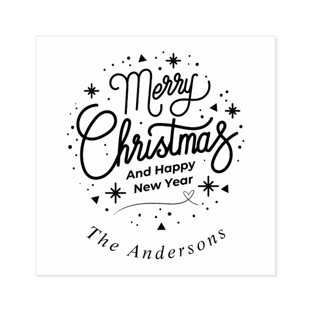 God jul Gott nytt år Modern Elegant Stämpel (Tryck)