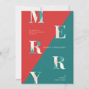 God jul & Gott nytt år Modern geometri Julkort