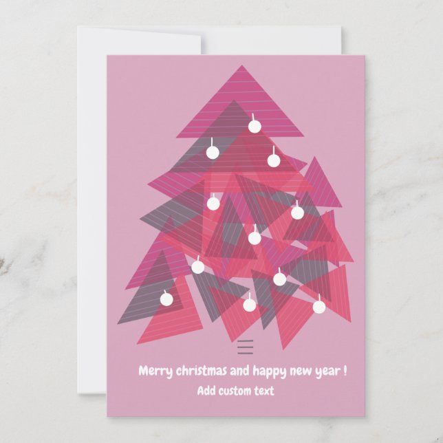 God jul gott nytt år moderna rosa inbjudningar (Framsida)