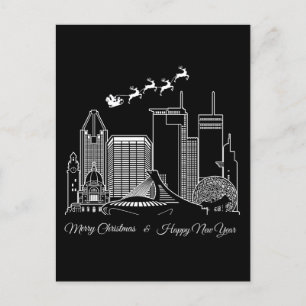 God jul Gott nytt år Montreal Kanada Vykort