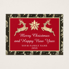 God jul Gott nytt år Namn Black Red Visitkort