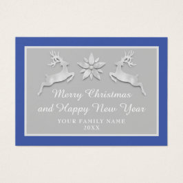 God jul Gott nytt år Namn Blue Grått Visitkort