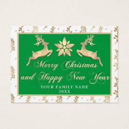 God jul Gott nytt år Namn fotoGrönt Visitkort