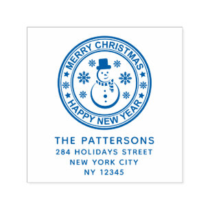 God jul Gott nytt år Namn Returadress Självfärgande Stämpel