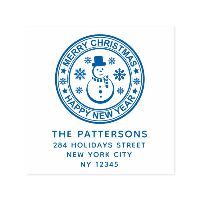 God jul Gott nytt år Namn Returadress Självfärgande Stämpel (Design)